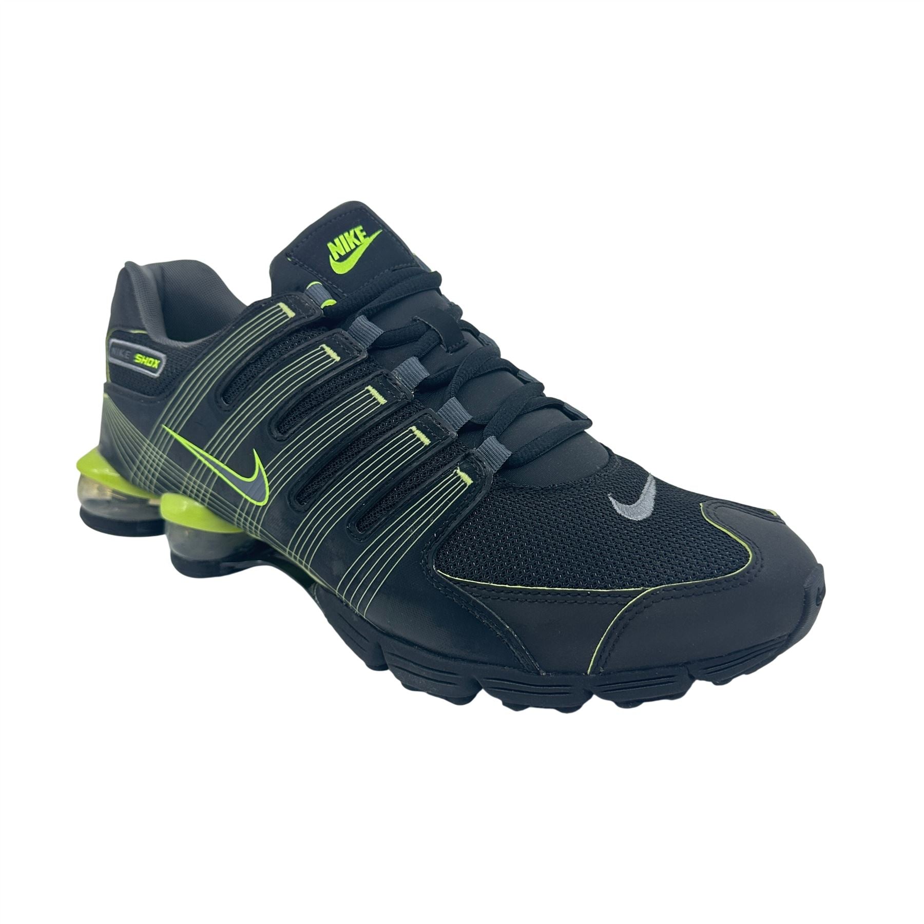 Nike Air Shox NZ 2.0 Black Dark Grey Lime Mens Athletic Sneaker