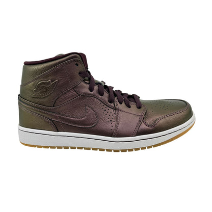 Jordan 1 Mid Nouveau Burgundy White Mens Athletic Sneaker