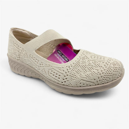 Skechers Up Lifted Its Fate Off White Womens Casual Relaxed Fit Slip-On