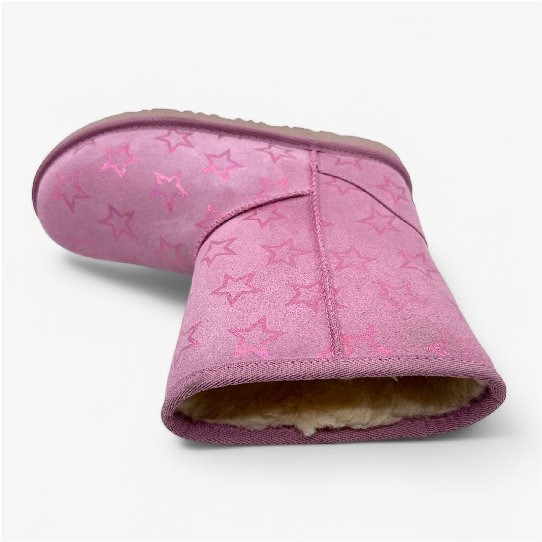 UGG Classic II Iridescent Star Orchid Pink Kids Girls Size 5 Shearling Style