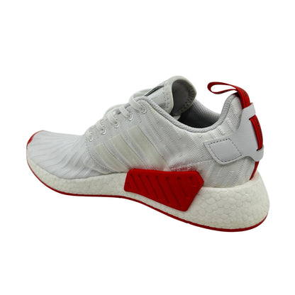 Adidas NMD R2 Primeknit White Core Red Mens Athletic Sneaker