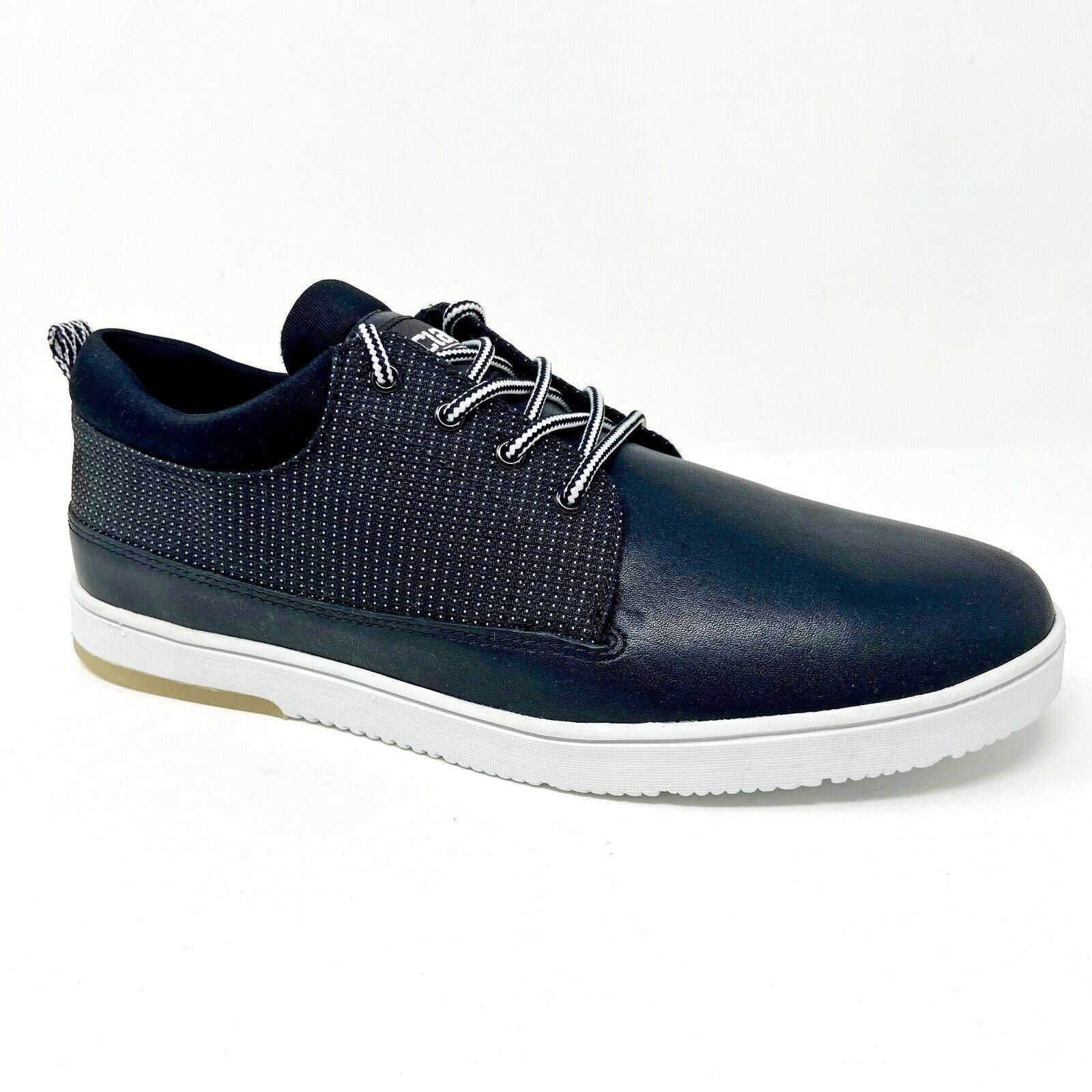 Clae Gordon Black Leather Nylon Canvas Mens Size 8 Premium Sneakers