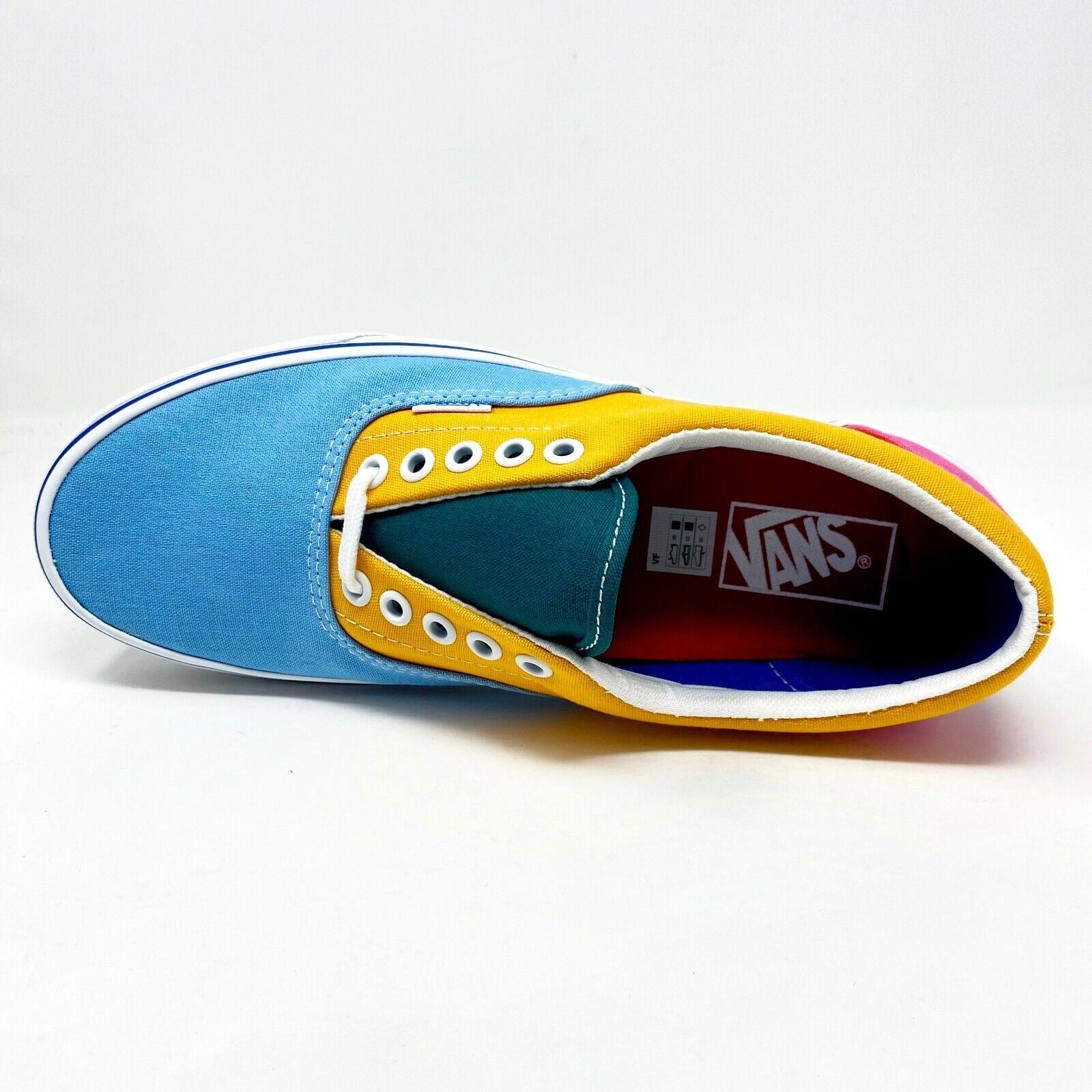 Vans Era (Canvas) Multicolor Bright Orange Blue White Mens Shoes
