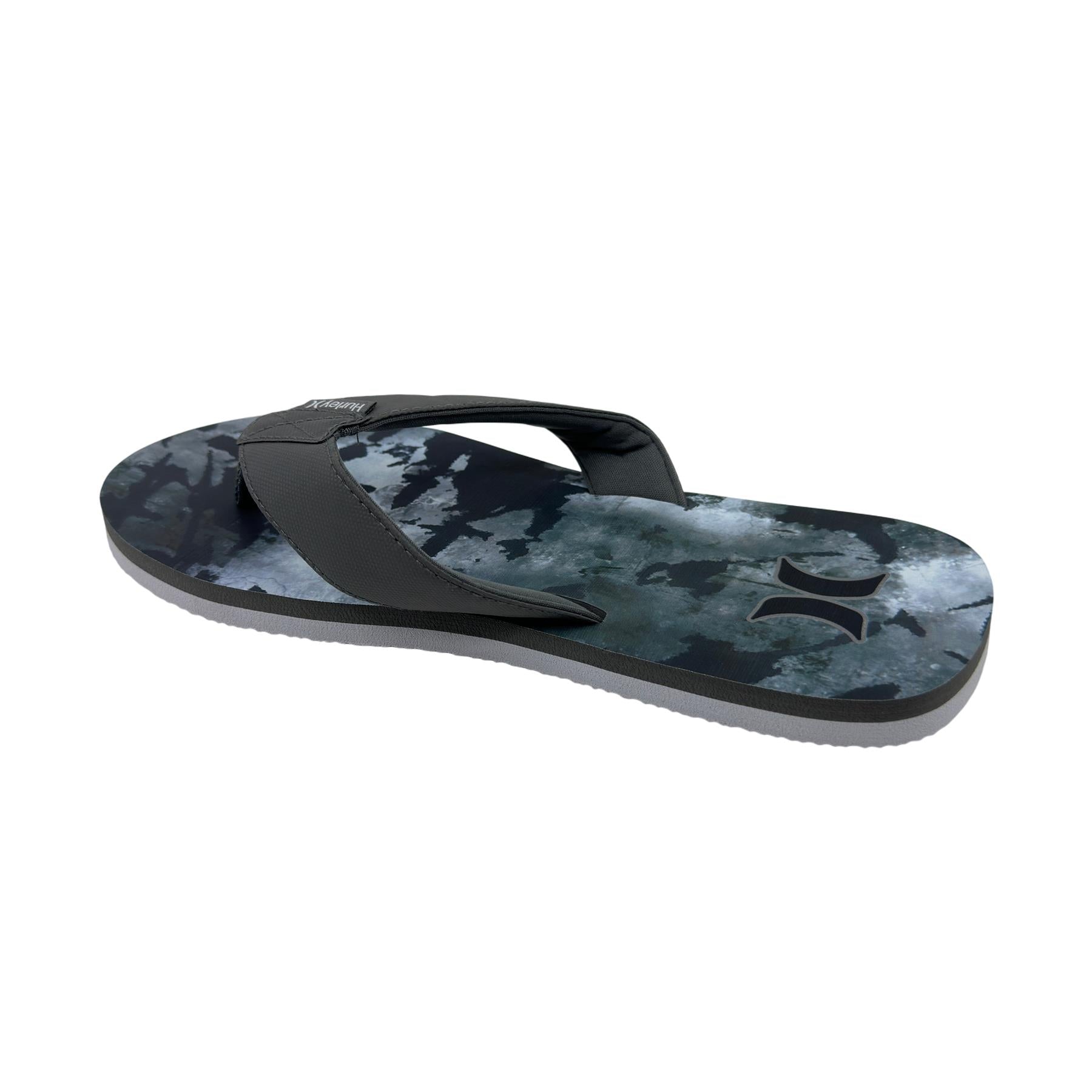 Hurley Logo Medium Gray Camo White Mens Sandal Pool Beach Flip Flop