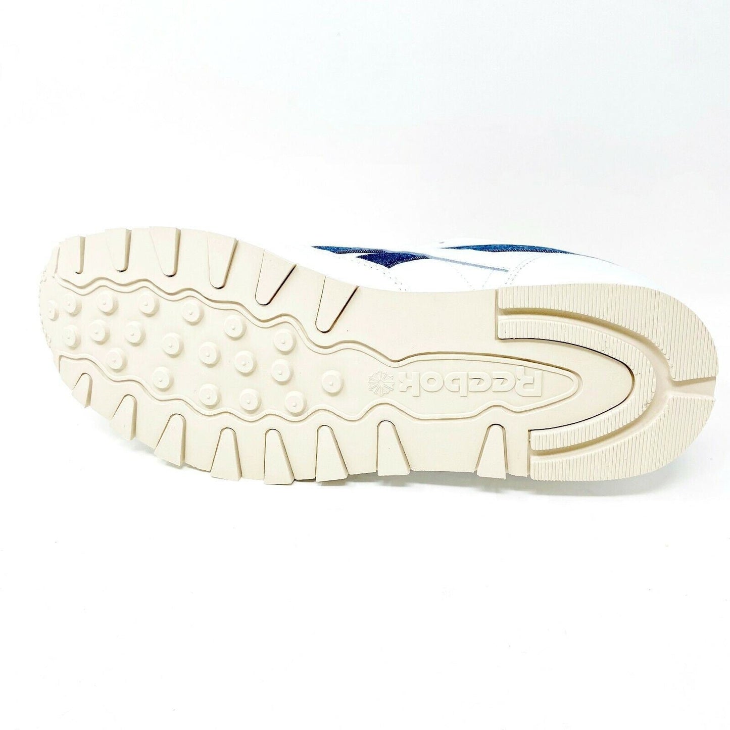 Reebok Classic White Denim Blue Leather Mens Casual Sneakers FX1294