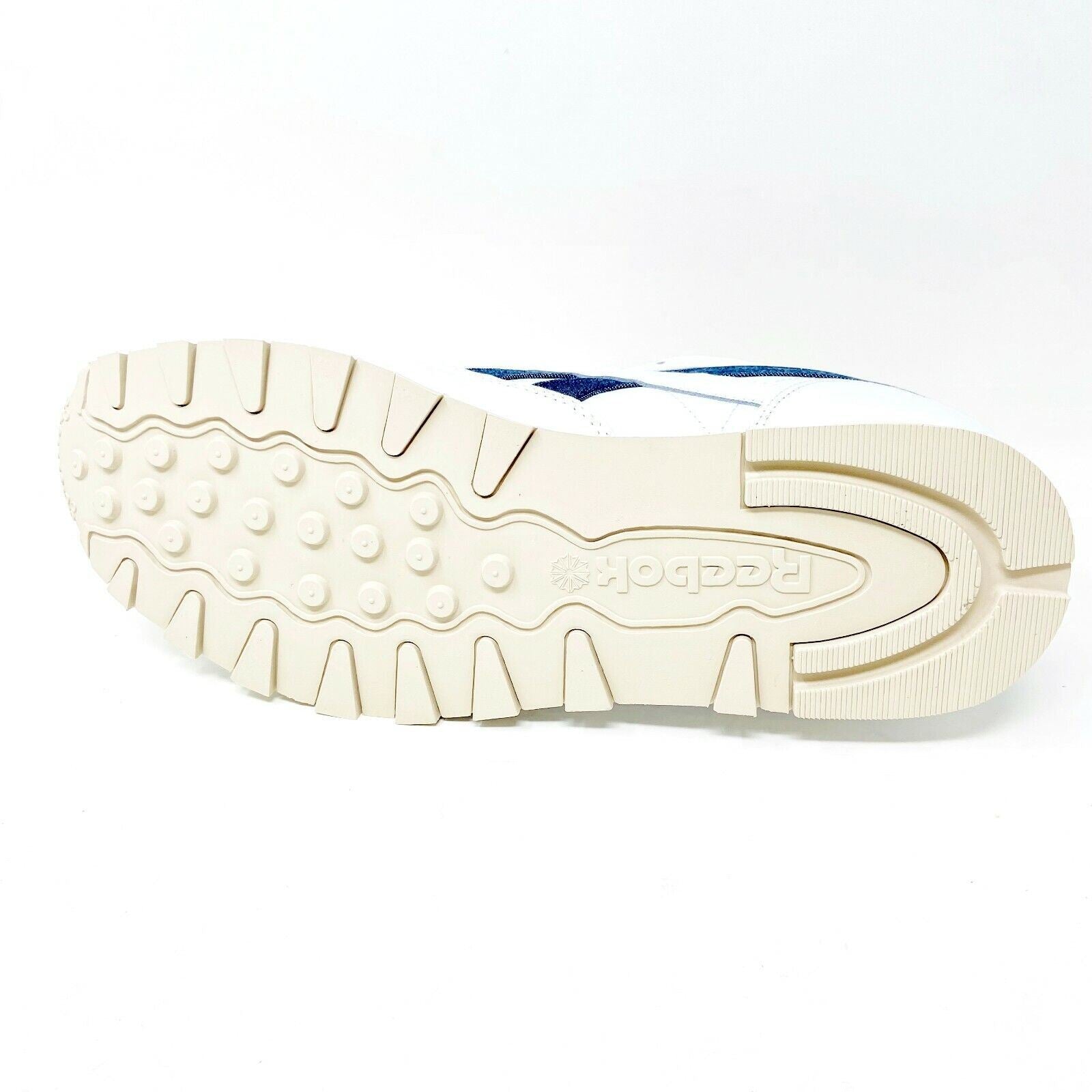 Reebok Classic White Denim Blue Leather Mens Casual Sneakers FX1294