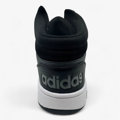 Adidas Hoops 3.0 Mid Black White Mens Athletic Sneaker