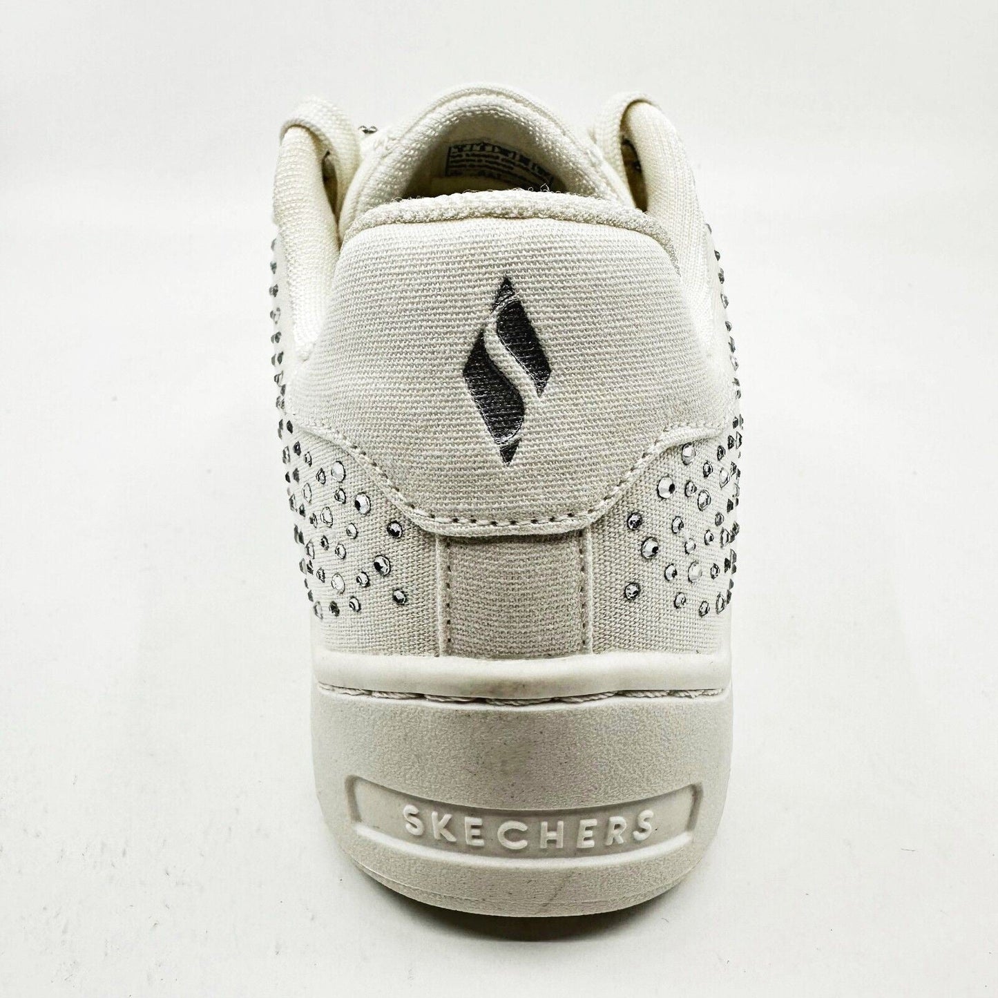 Skechers Upbeats Shiny Stepper White Silver Womens Size 8 Comfort Sneakers