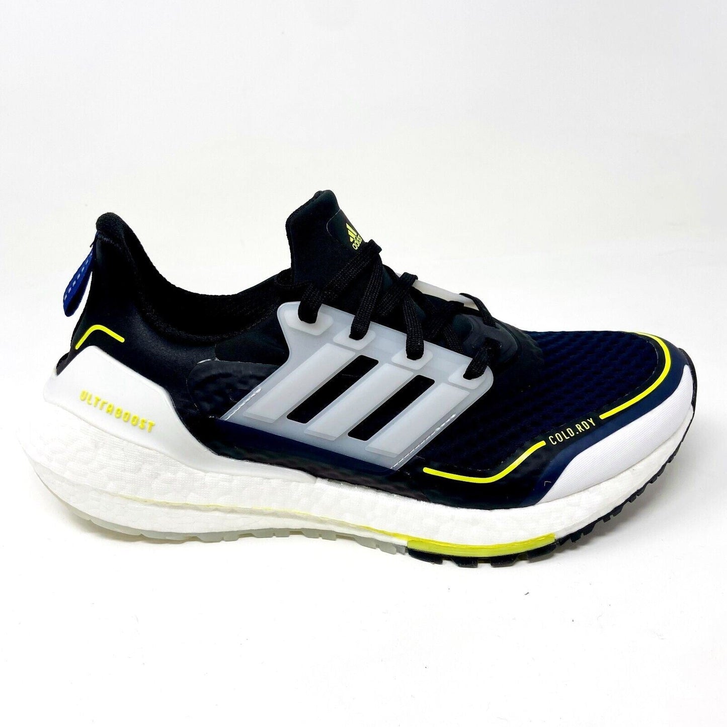 Adidas Ultraboost 21 COLD.RDY Navy Yellow White Mens Running Sneakers S23893