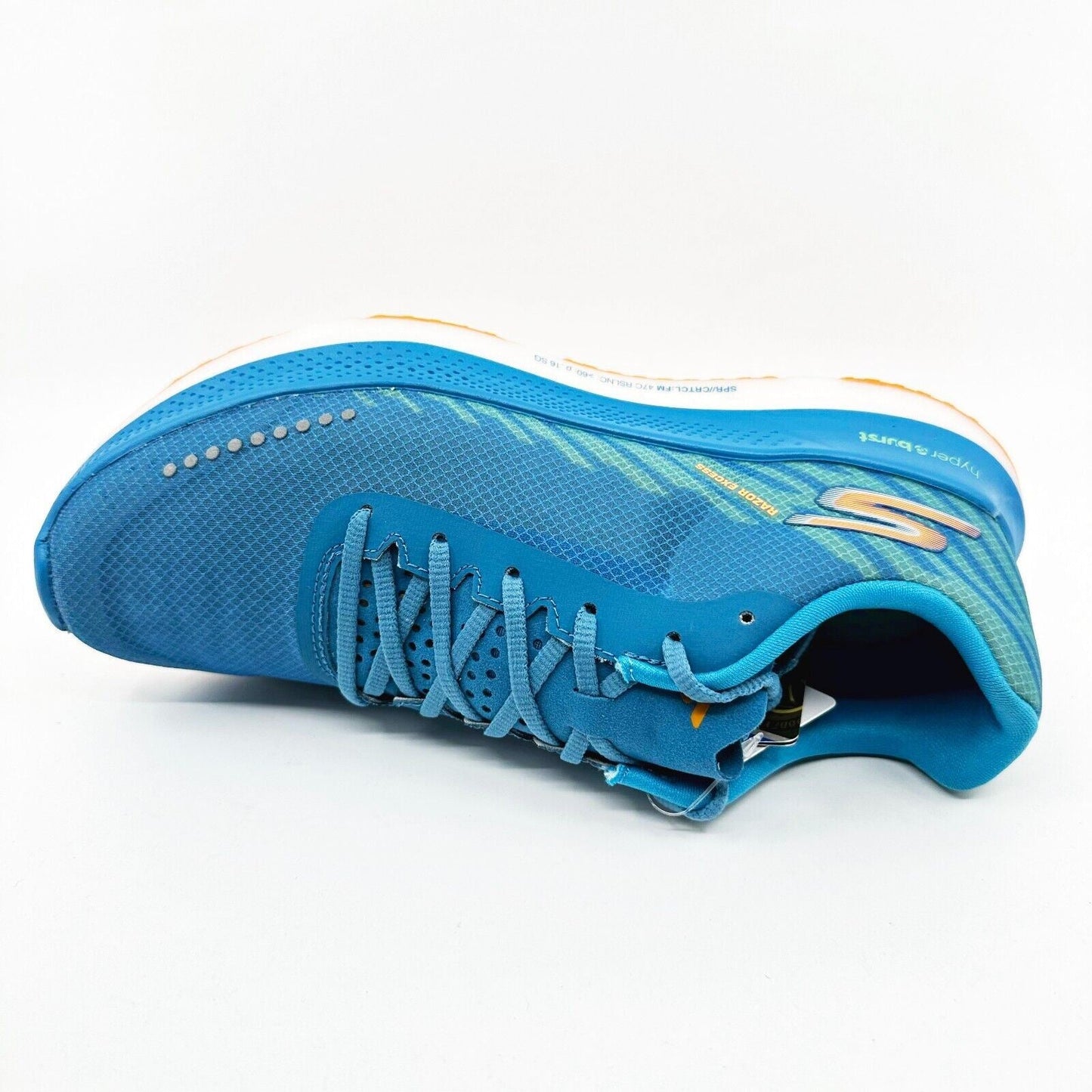 Skechers Go Run Razor Excess Blue Orange Womens Athletic Running Shoes