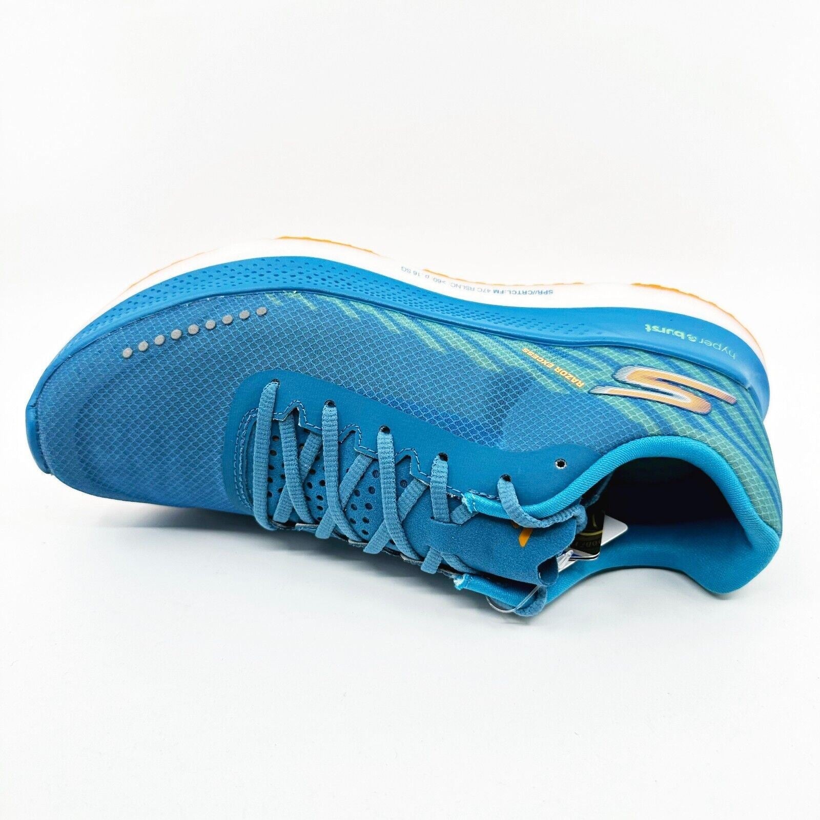 Skechers Go Run Razor Excess Blue Orange Womens Athletic Running Shoes