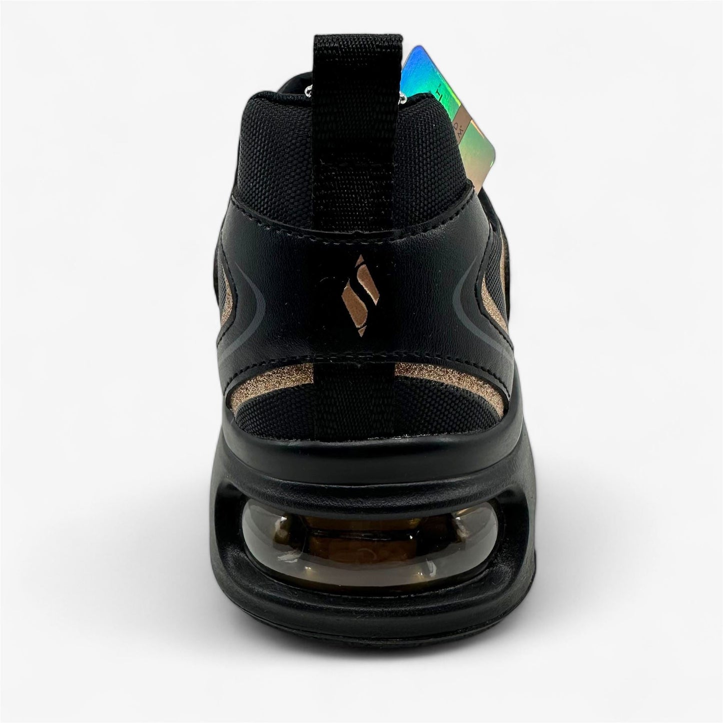 Skechers Tres Air Uno Shimm Airy Black Rose Gold Womens Athletic Sneaker