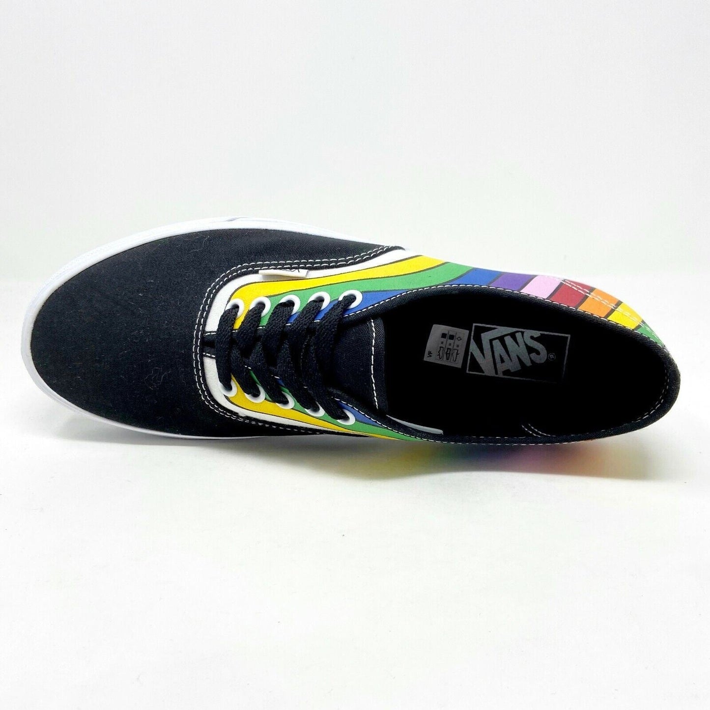 Vans Authentic (Refract) Black True White Rainbow Mens Casual Shoes