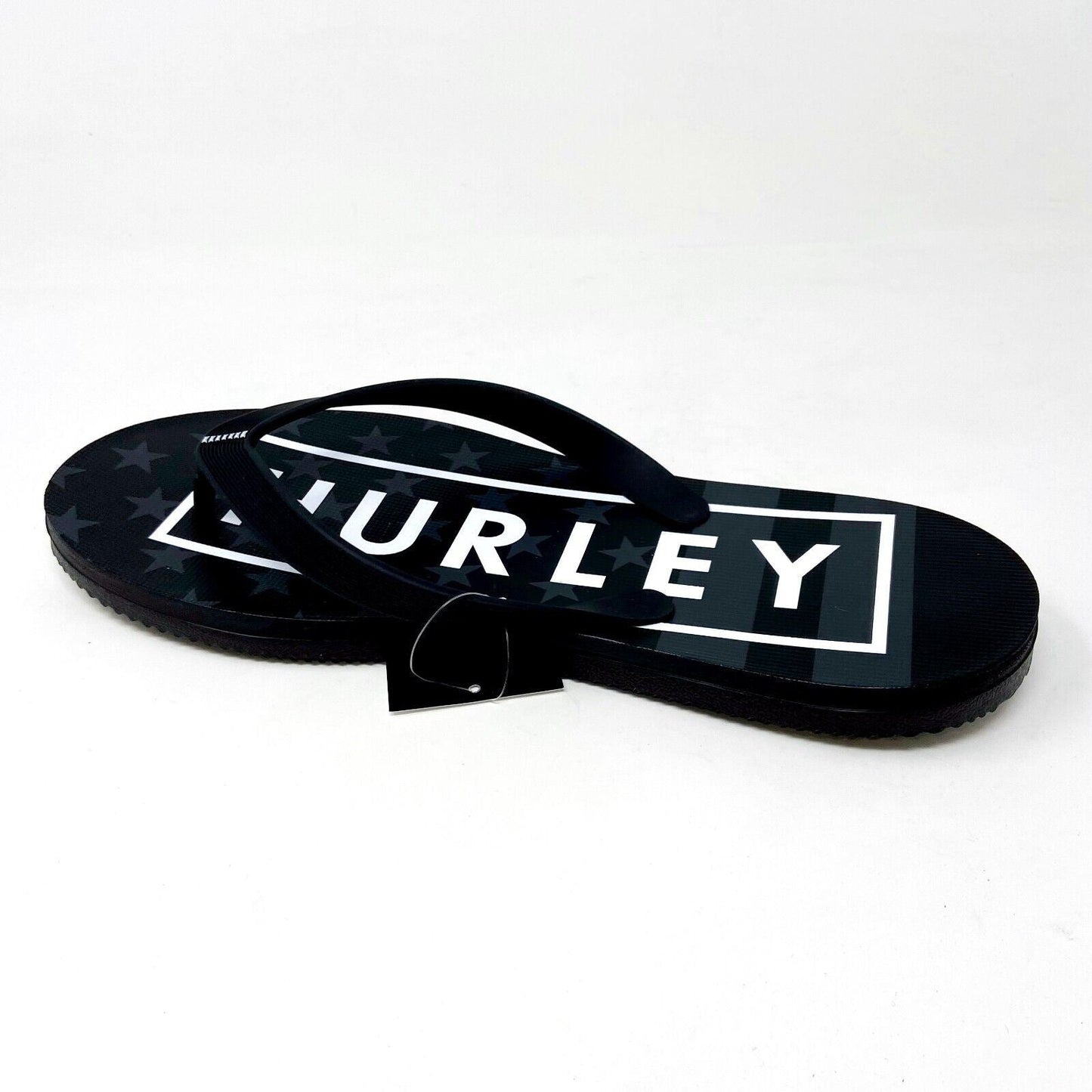 Hurley One and Only Printed Black Mens Size 12 Flip Flop Sandals CJ1624 012