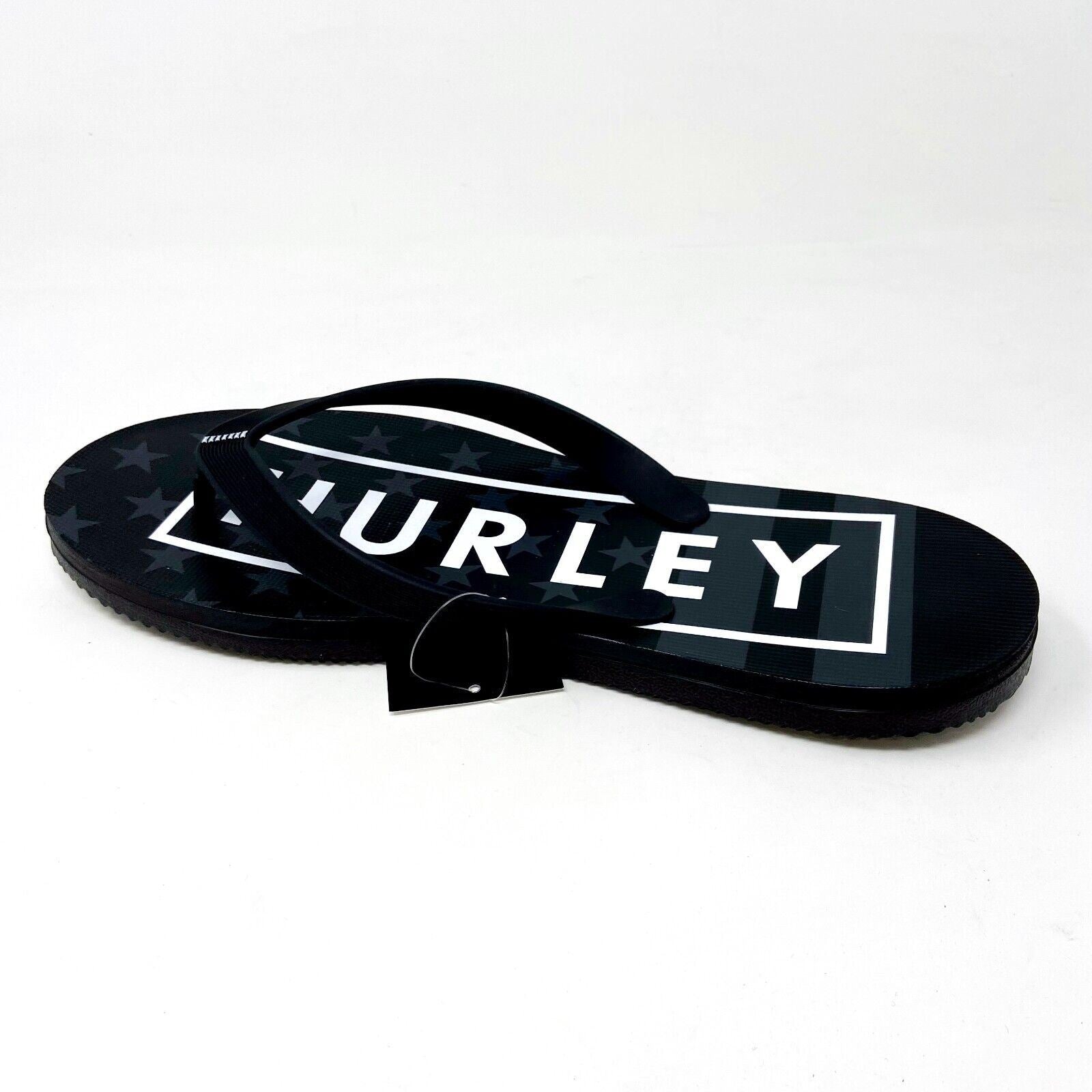 Hurley One and Only Printed Black Mens Size 12 Flip Flop Sandals CJ1624 012