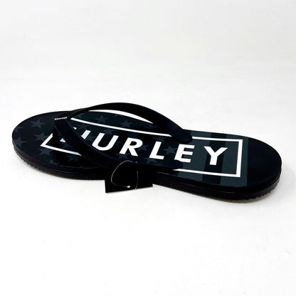 Hurley One and Only Printed Black Mens Size 12 Flip Flop Sandals CJ1624 012