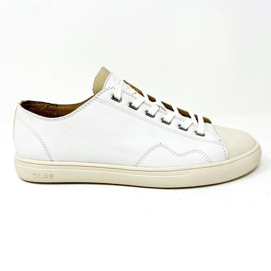 Clae Herbie SP White Milled Leather Mens Premium Casual Sneakers