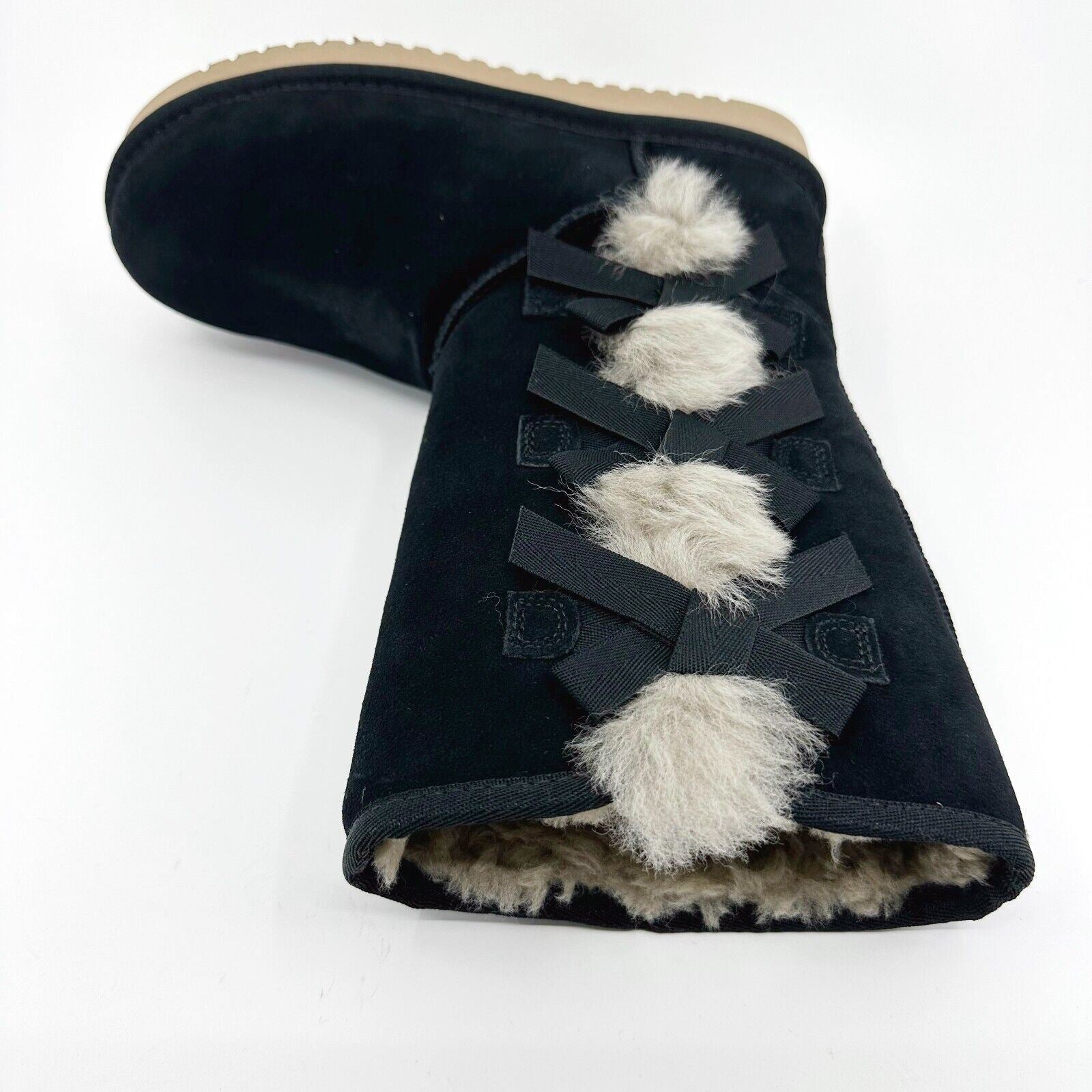 Koolaburra by UGG Victoria Tall Womens Black Faux Fur Shearling Suede Boots