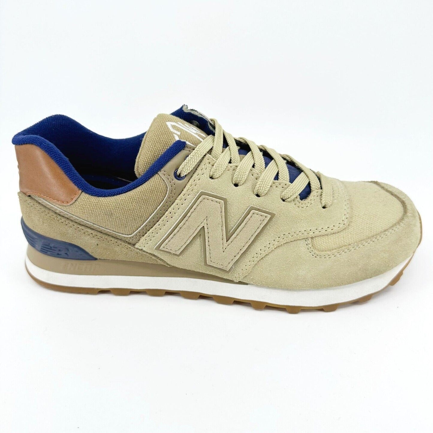 New Balance 574 Classics Collegiate Linseed Beige Suede Mens Sneakers ML574NED