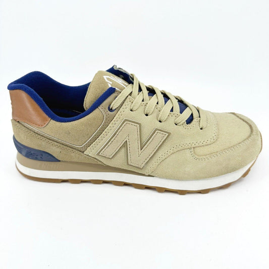 New Balance 574 Classics Collegiate Linseed Beige Suede Mens Sneakers ML574NED