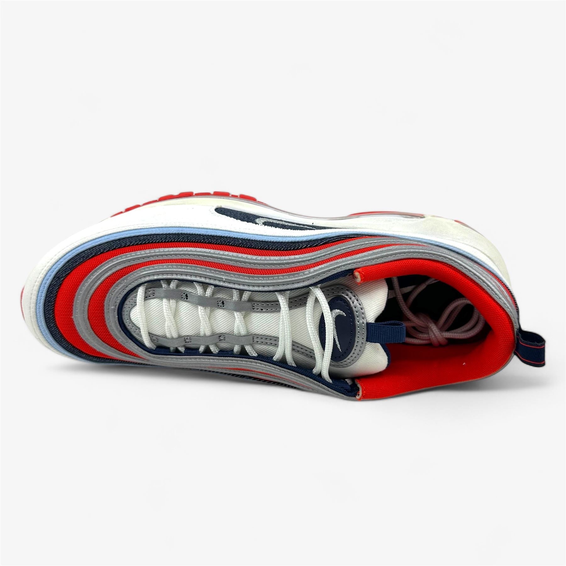 Nike Air Max 97 Chile Red Metallic Silver Mens Size 13 Athletic Sneaker