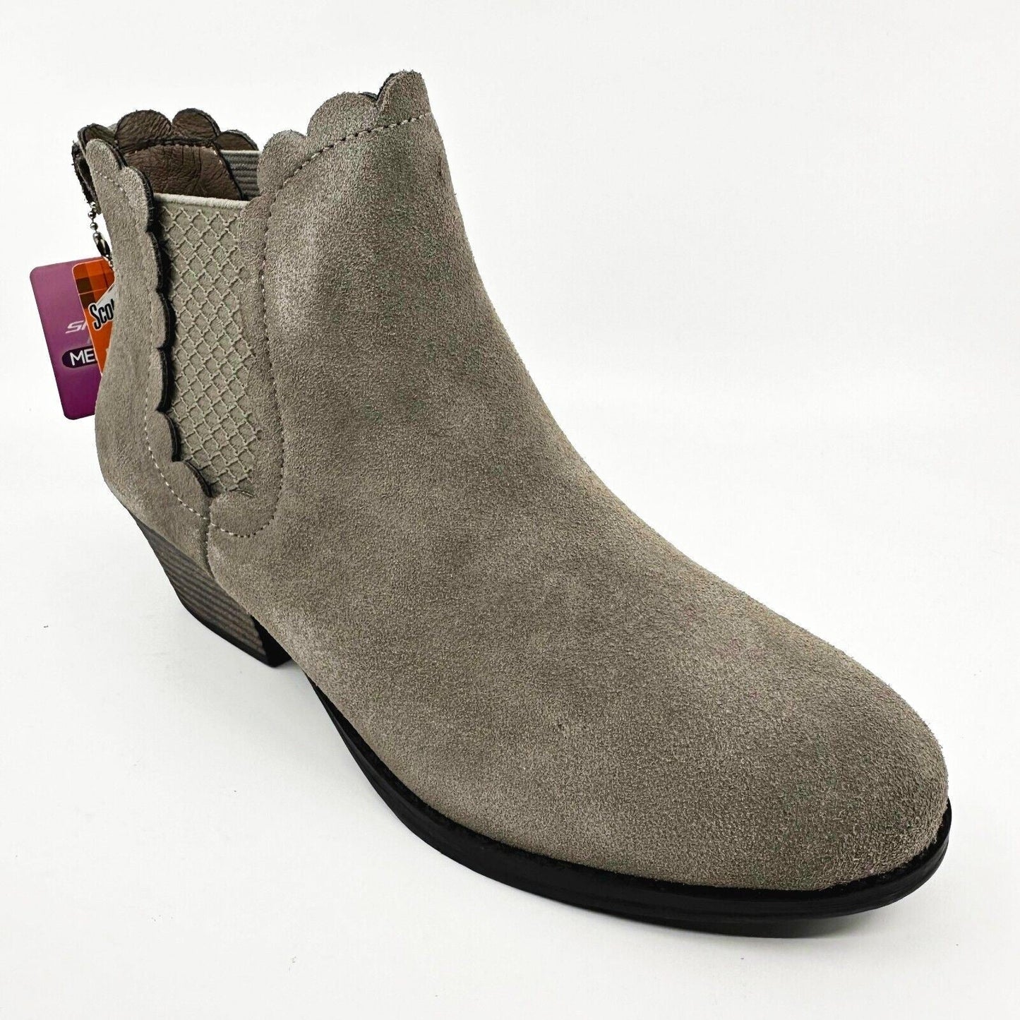 Skechers Lasso Diver Taupe Womens Size 7 Memory Foam Ankle Bootie