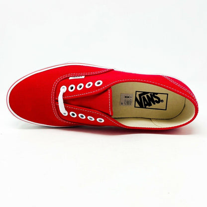 Vans Authentic True Red White Mens Original Classic Canvas Sneakers
