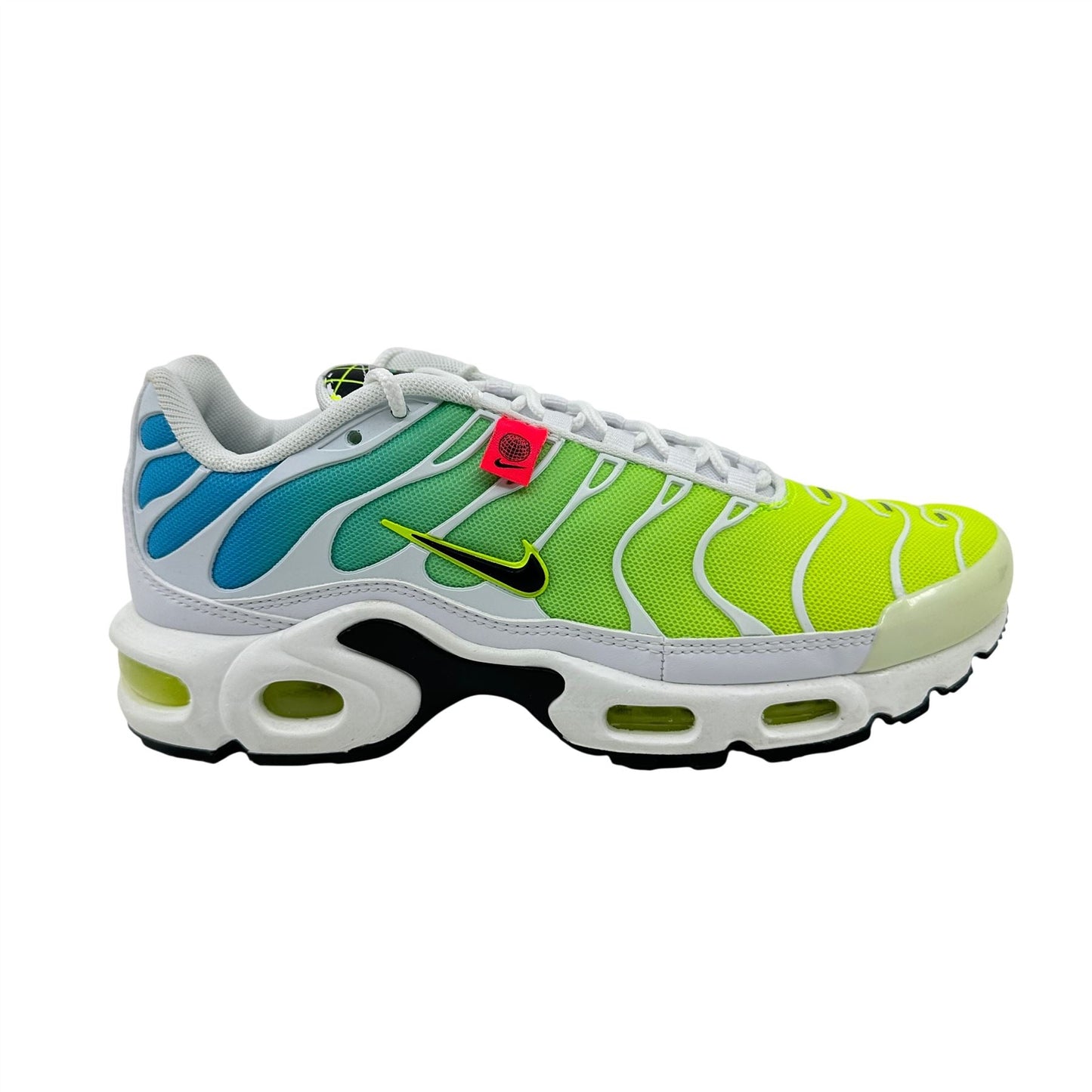 Nike Air Max Plus Worldwide White Black Blue Volt Mens Athletic Sneaker