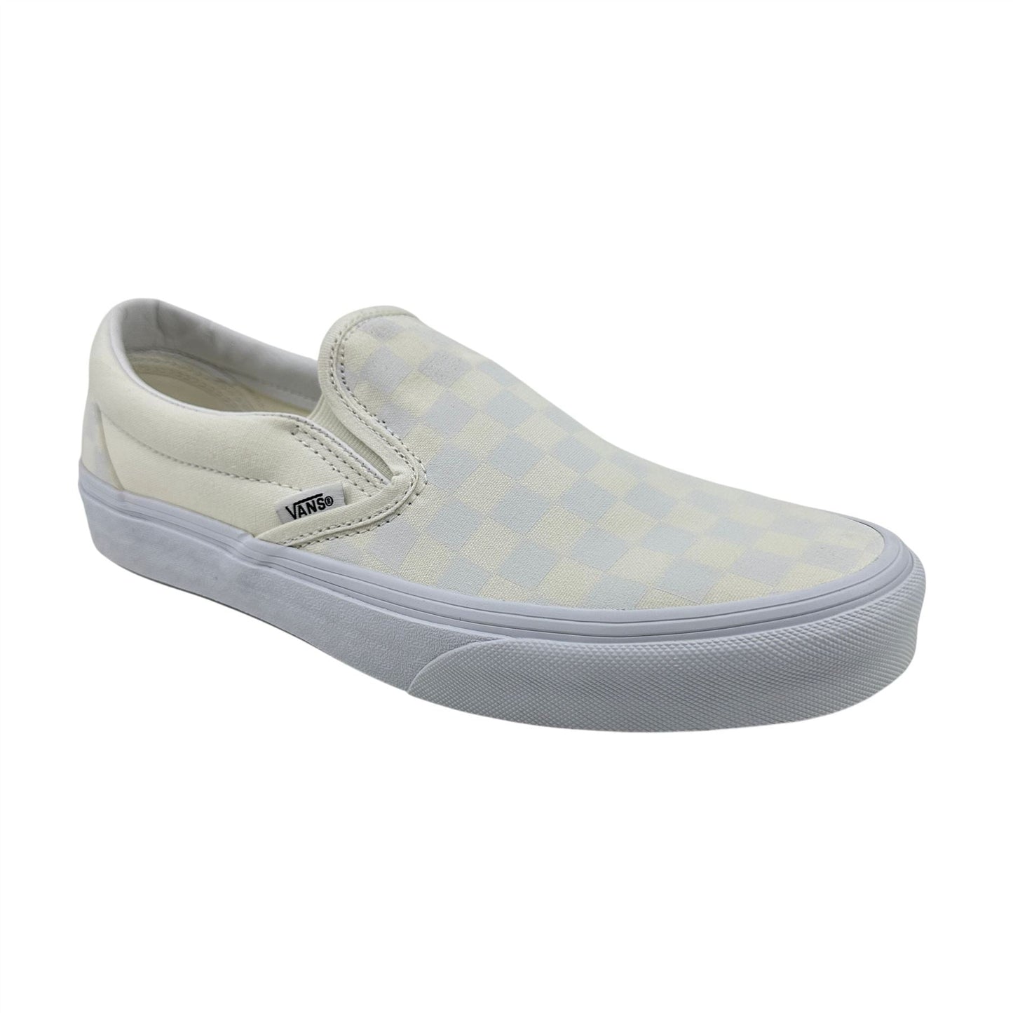 VANS Classic Slip On Checkerboard True White Mens Athletic Sneaker