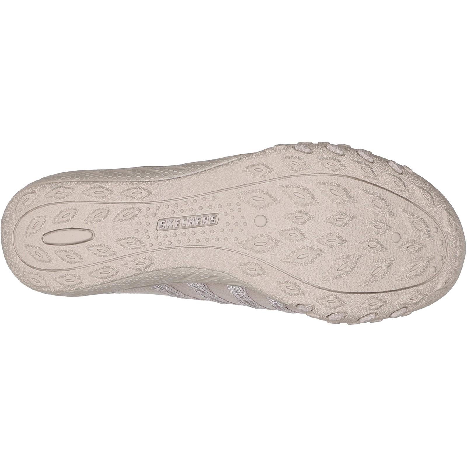 Women's Wide Fit Skechers 100593 Breathe Easy Roll With Me Shoes - Taupe