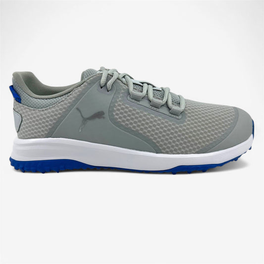 PUMA Fusion Grip Light Gray Silver Mens Waterproof Golf Shoes
