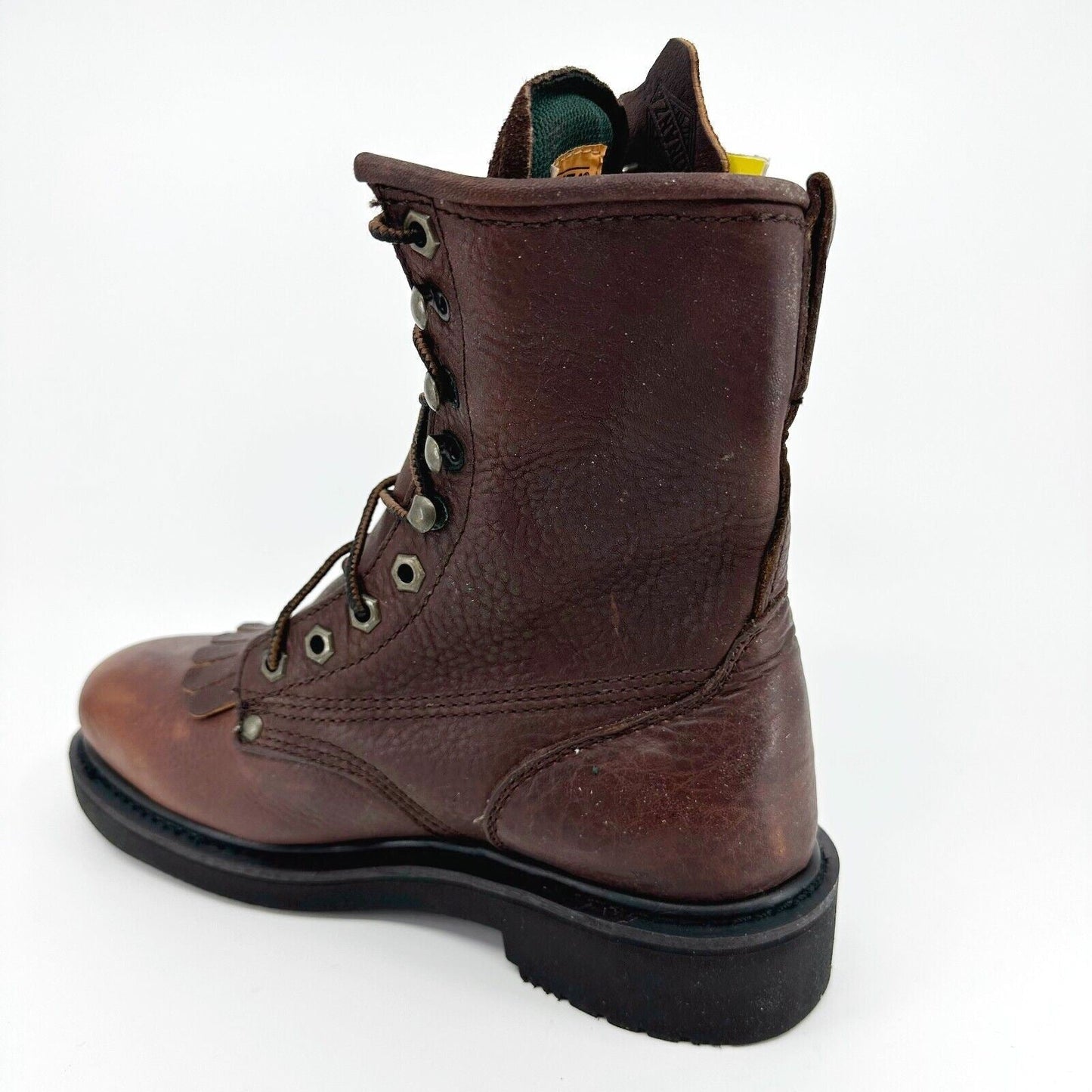 Bonanza 8" Kiltie Lacer Brown Oiled Leather Mens Steel Toe Work Boots BAT817