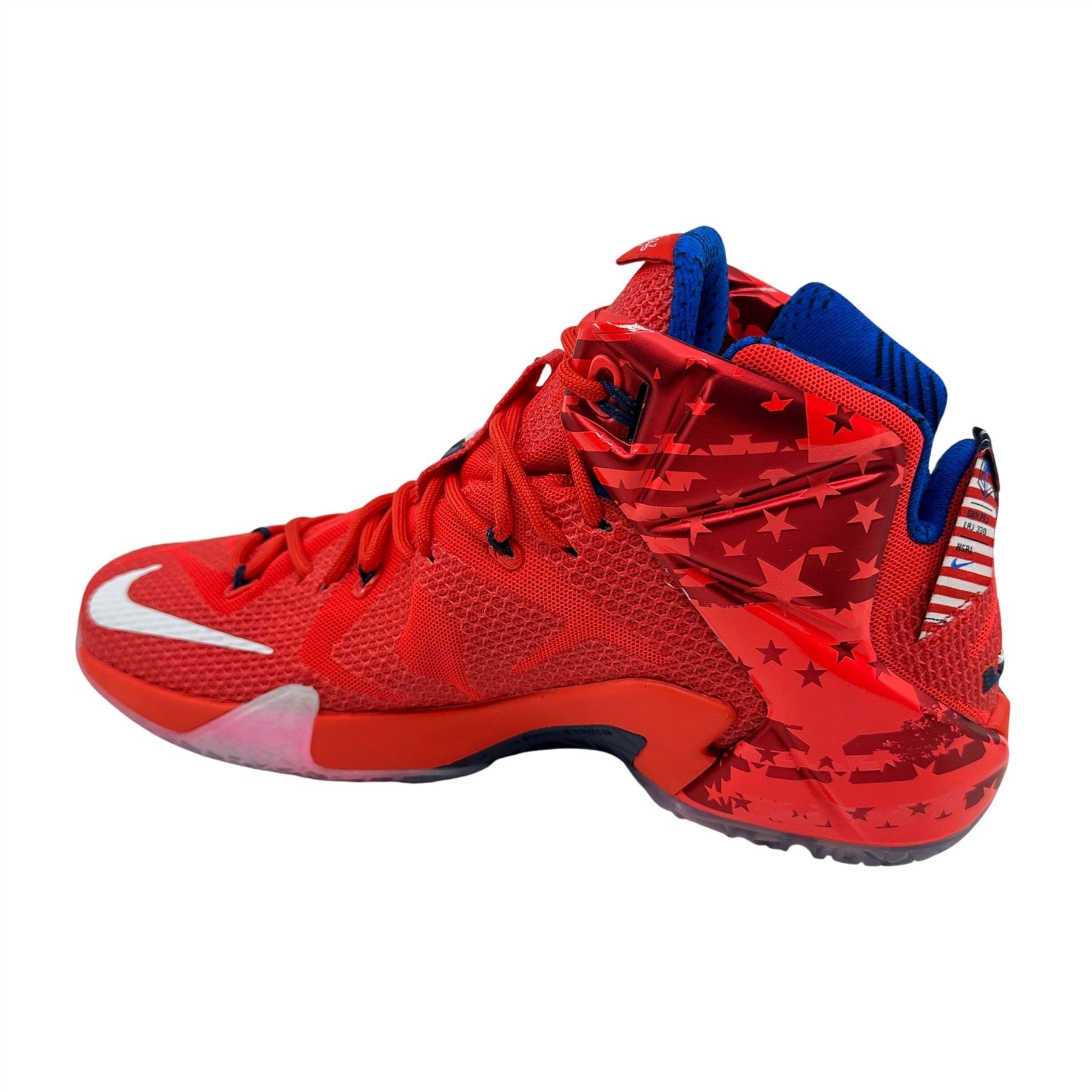 Nike Lebron XII Crimson Red White Mens Athletic Independence Day Sneaker