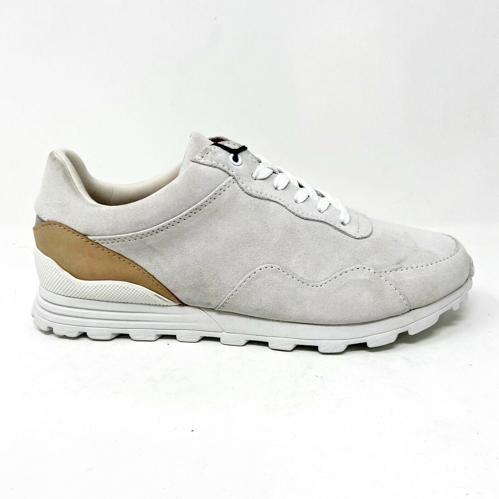 Clae Hoffman AM Rag x Clae White Suede Veggie Tan Mens Premium Casual Sneakers