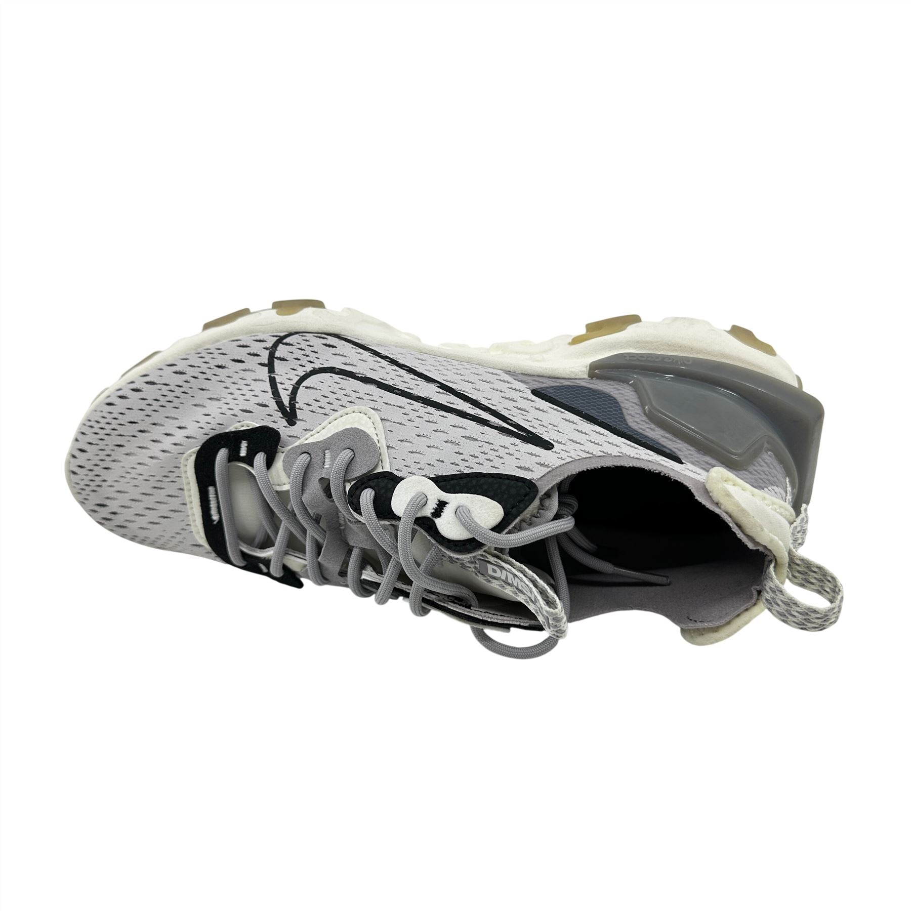 Nike React Vision Vast Grey Black White Mens Athletic D/MS/X Sneaker