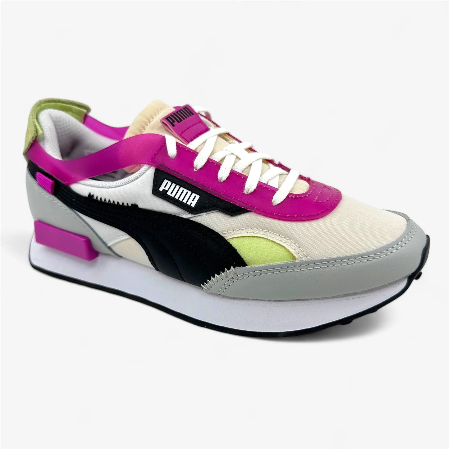 PUMA Future Rider Cut Out POP White Ultra Magenta Womens Athletic Sneaker