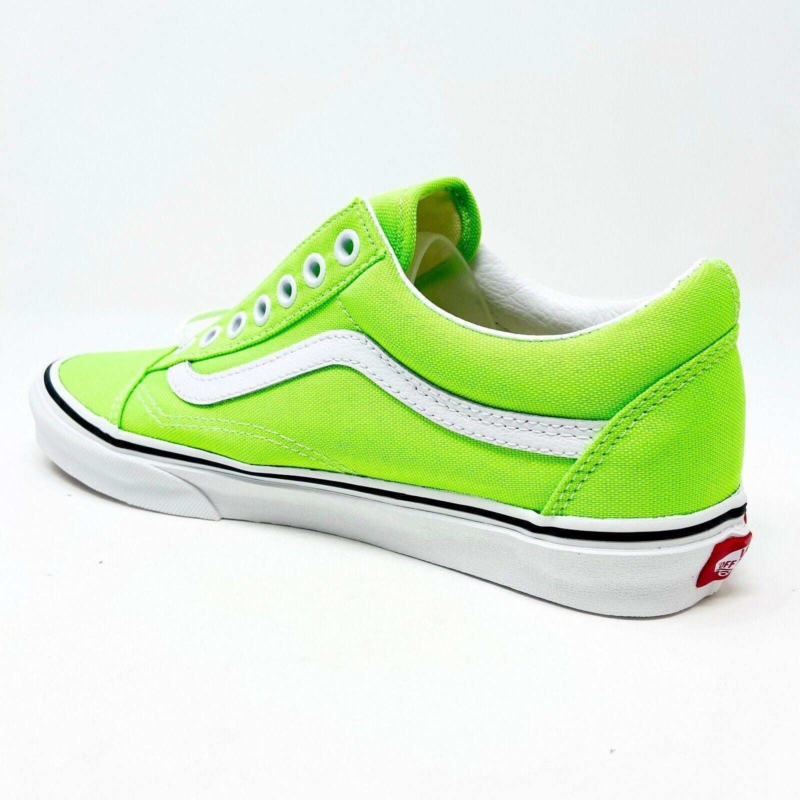 Vans Old Skool (Neon) Gecko Green True White Womens Casual Shoes Sneakers