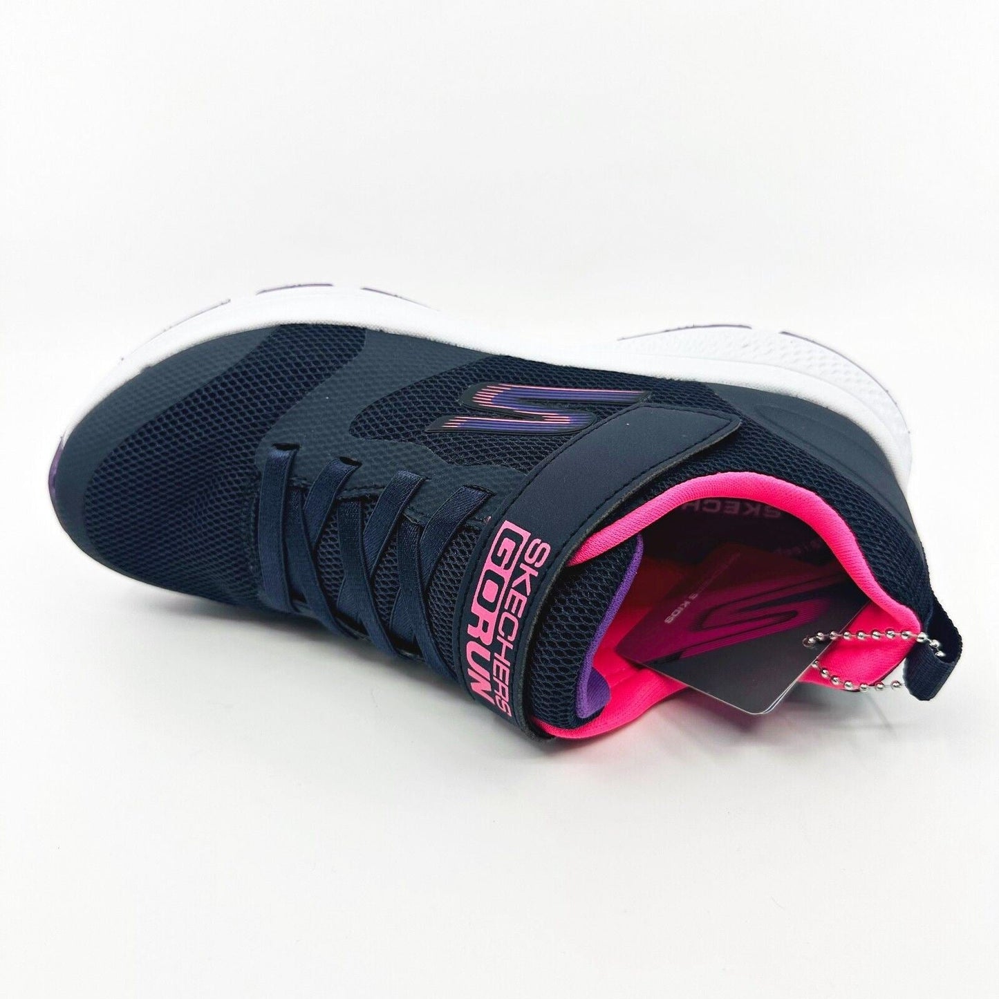 Skechers Go Run Consistent Vibrant Dash Navy Kids Girls Size 3.5