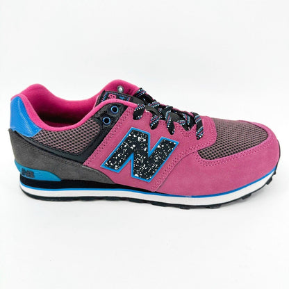New Balance 574 Classics Outside In Pink Blue Kids Running Sneakers KL57407G