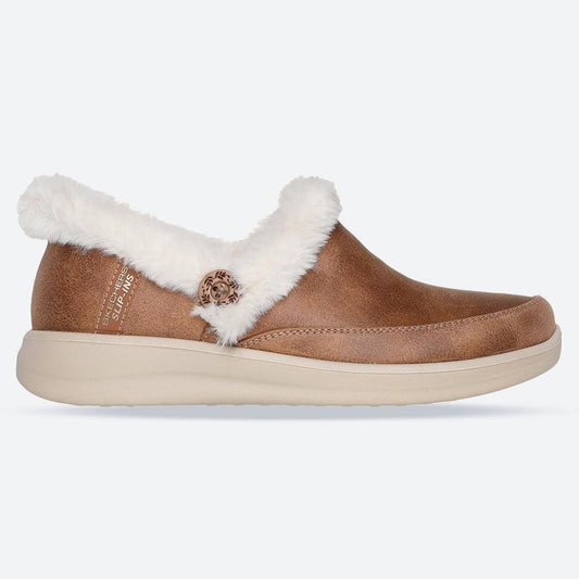 Women's Wide Fit Skechers 168114 Slip-ins Cozy Escape Slippers