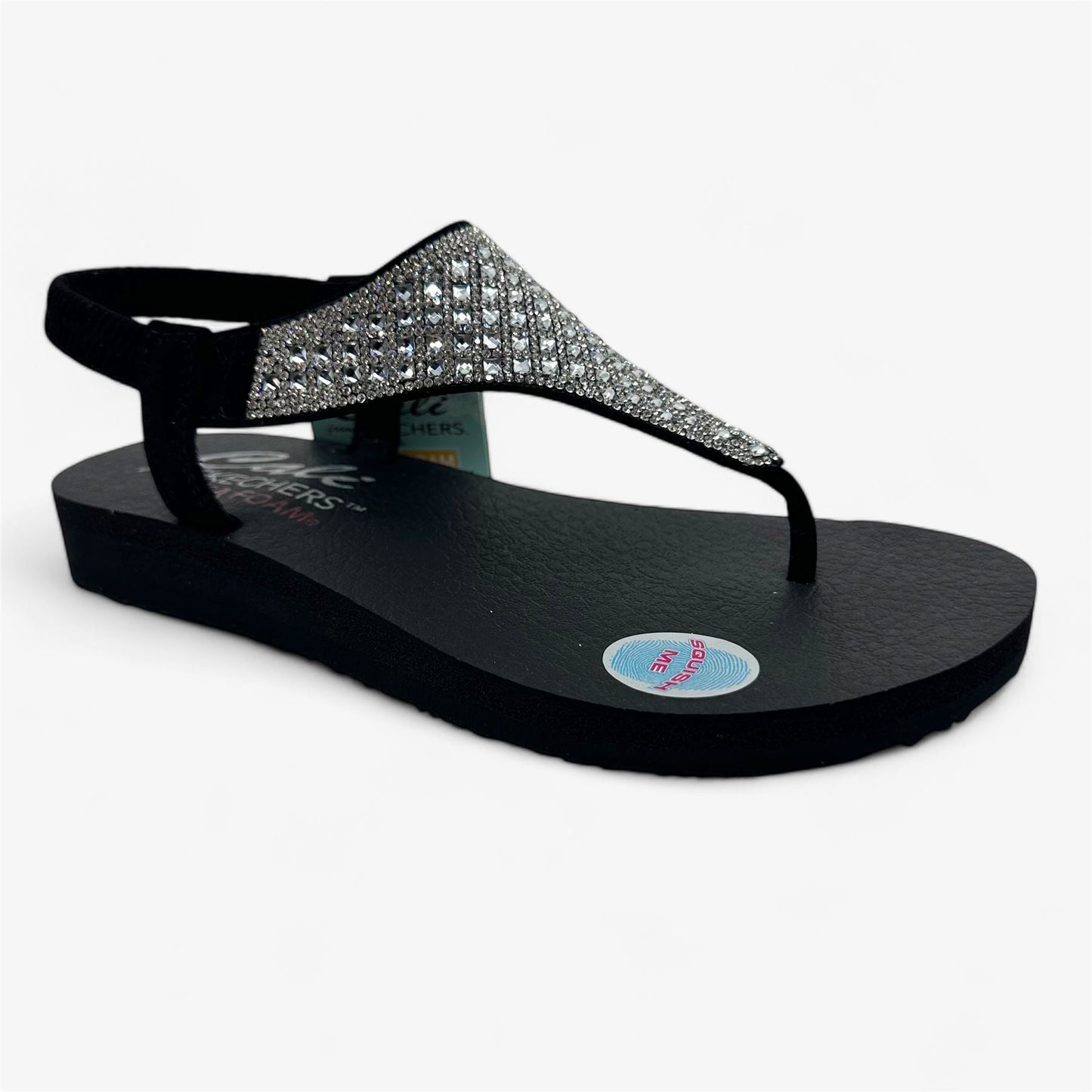 Skechers Meditation Rockstar Black Womens Sandal Slingback