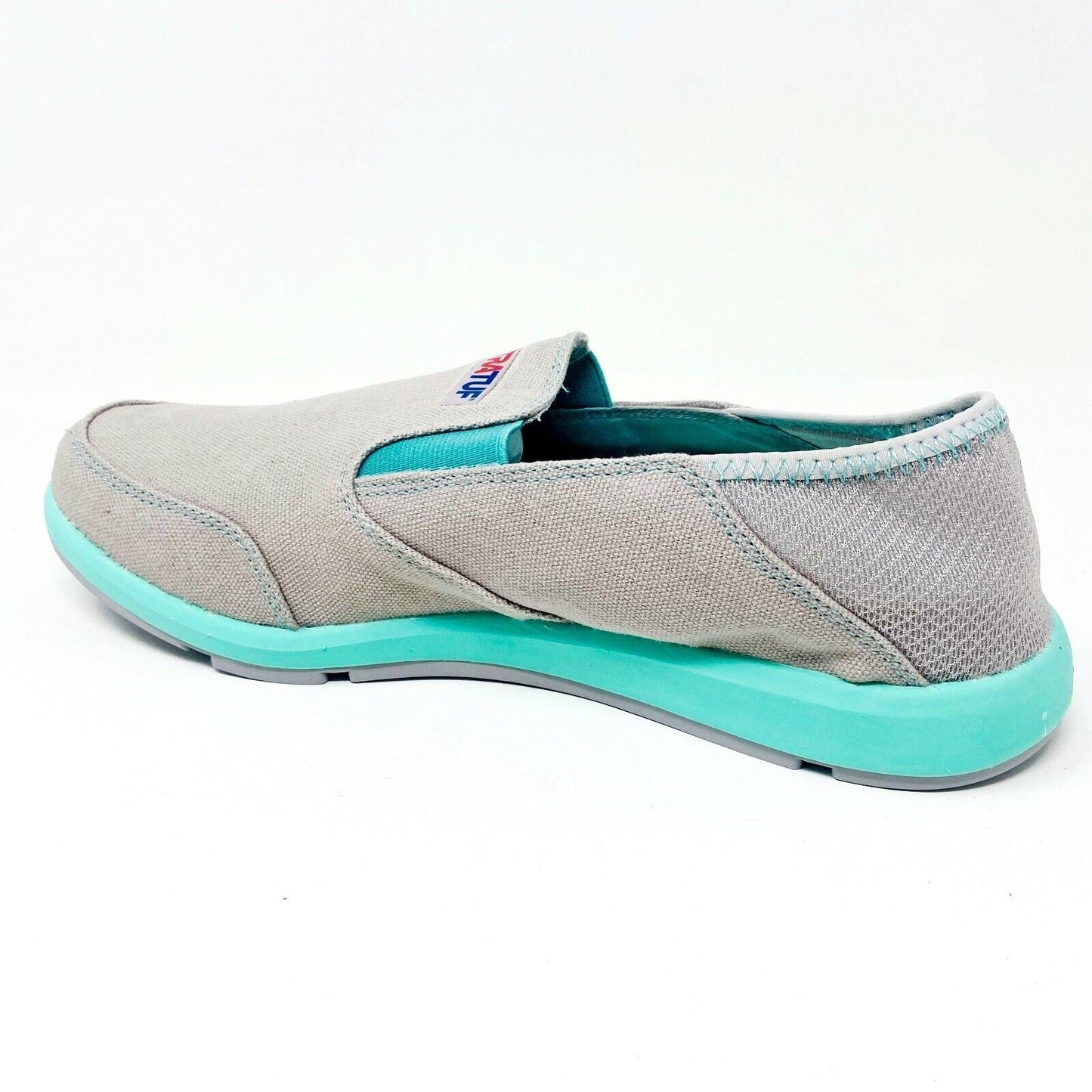 XtraTuf Yellowtail Grey Seafoam Slip Resistant Womens Canvas Slip On Work Shoes
