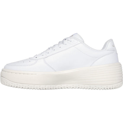 Women's Wide Fit Skechers 185110 Court Classics Grand 92 Be Lifted Trainers - White/Natural