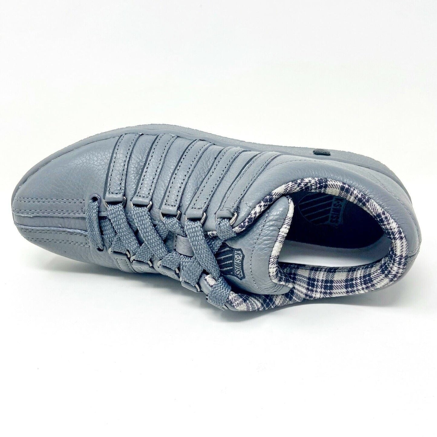 K-Swiss Mens Classic LXP Charcoal Black Tartan Casual Sneakers 01012048