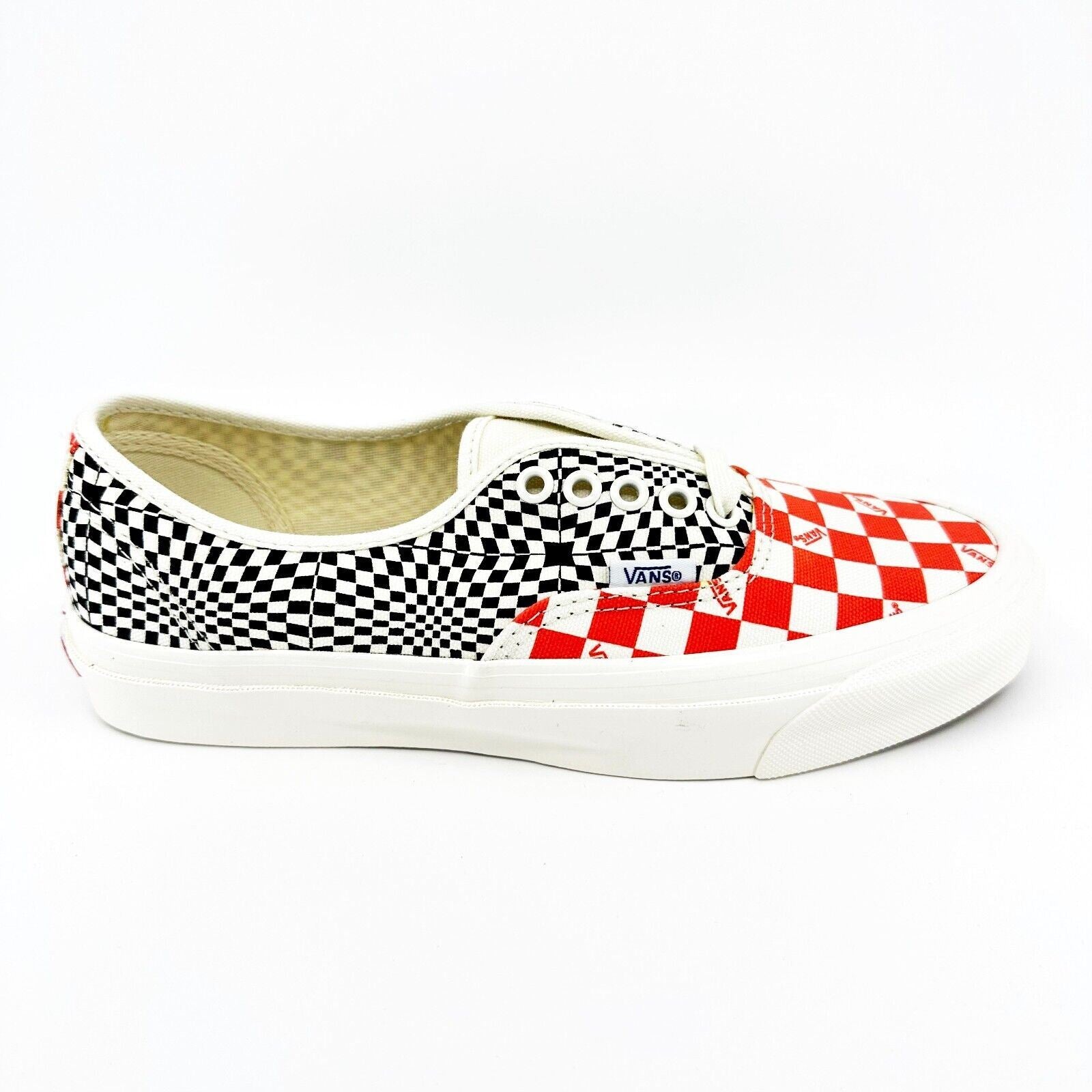 Vans Vault OG Authentic LX (Canvas) Logo Checkerboard Flame Black Mens Shoes