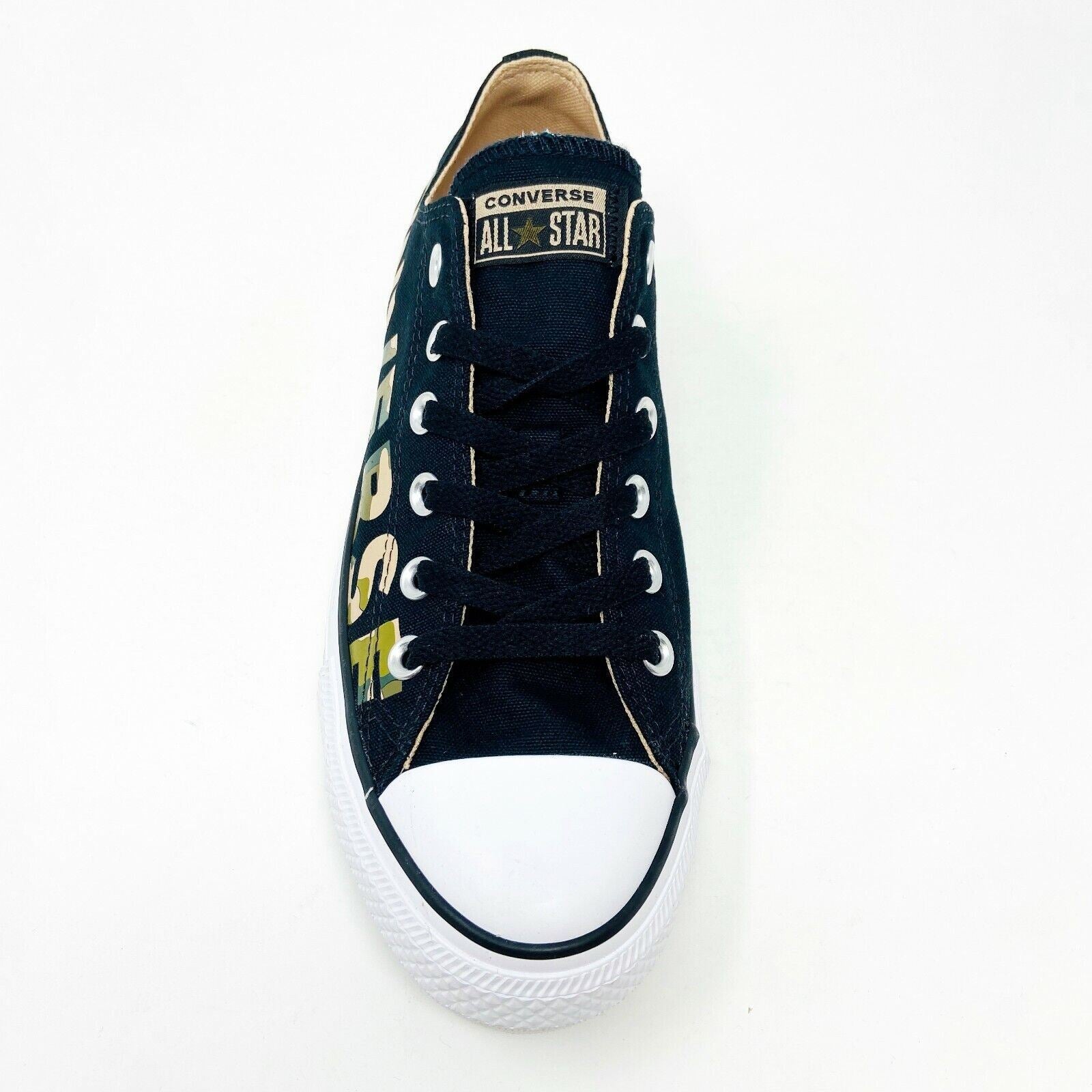 Converse Chuck Taylor All Star Ox Camo Print Black Logo Womens Sneakers 166234F
