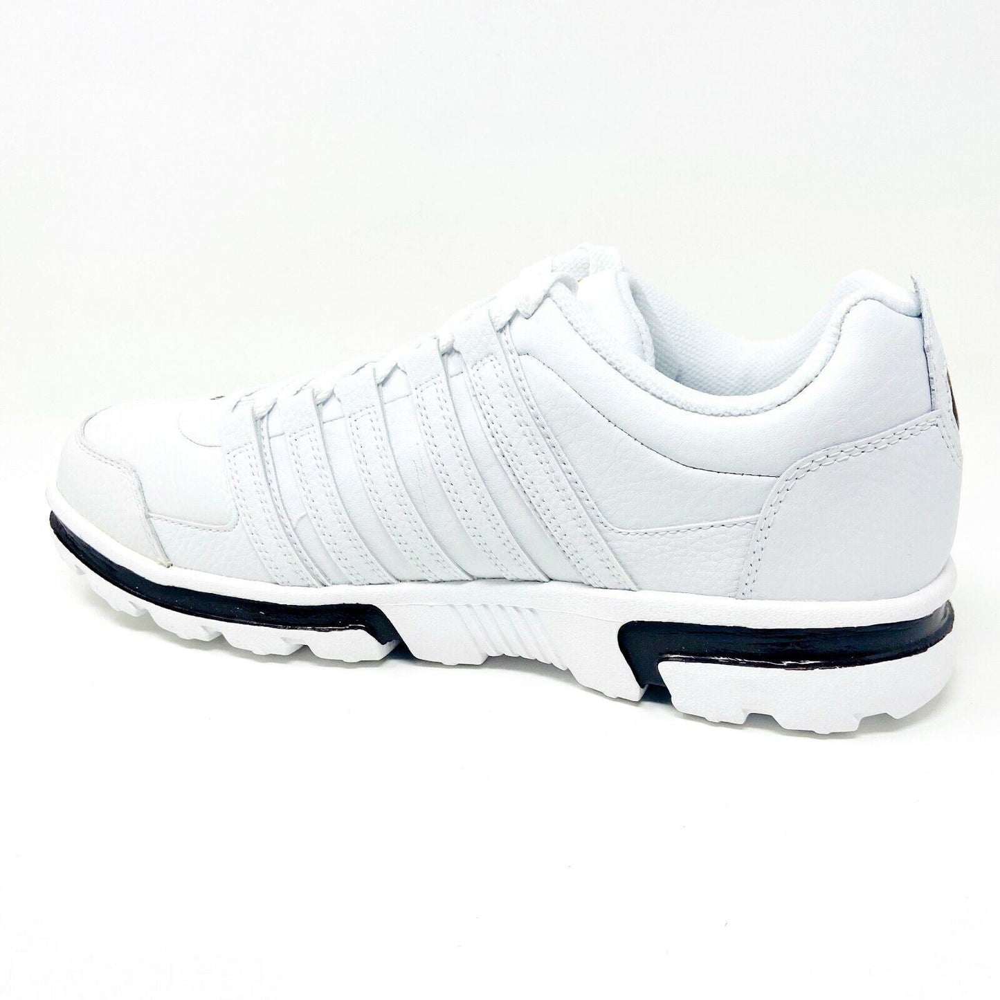 K-Swiss Cracen White Caribou Gold Mens Retro Leather Sneakers 02029107