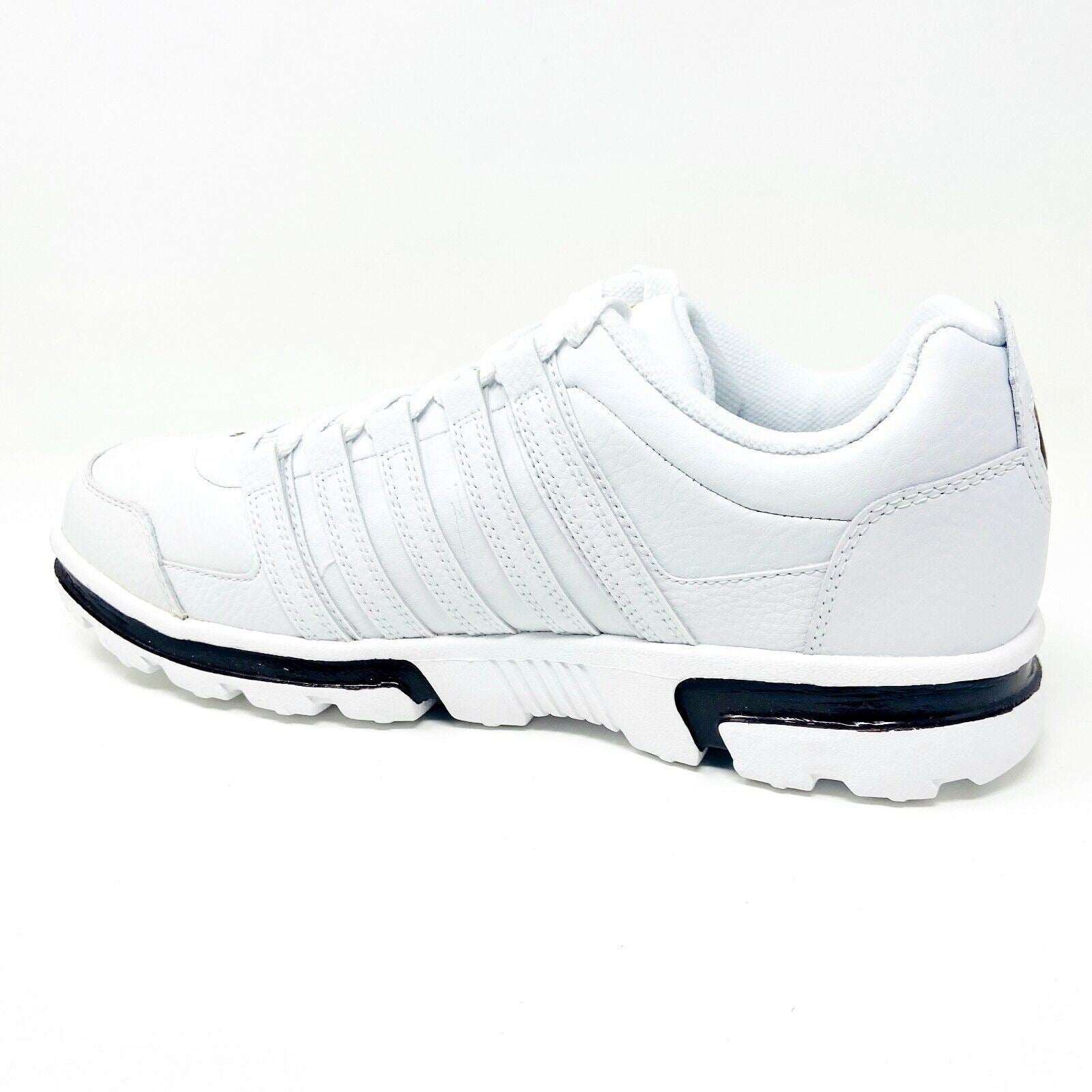 K-Swiss Cracen White Caribou Gold Mens Retro Leather Sneakers 02029107