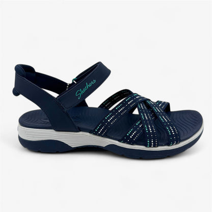 Skechers Arch Fit Reggae Sport Gotta Go Navy Blue Womens Sandal Strappy