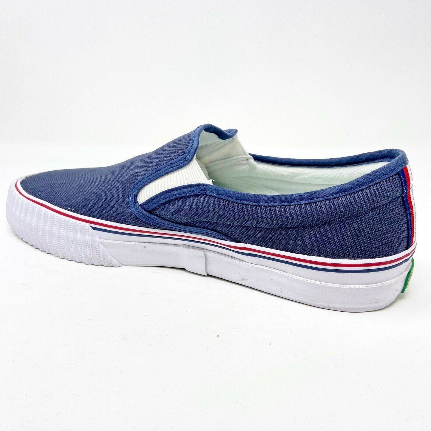 PF Flyer Center Slip On Navy Blue White Womens Shoes Casual Sneakers PM12OS2E